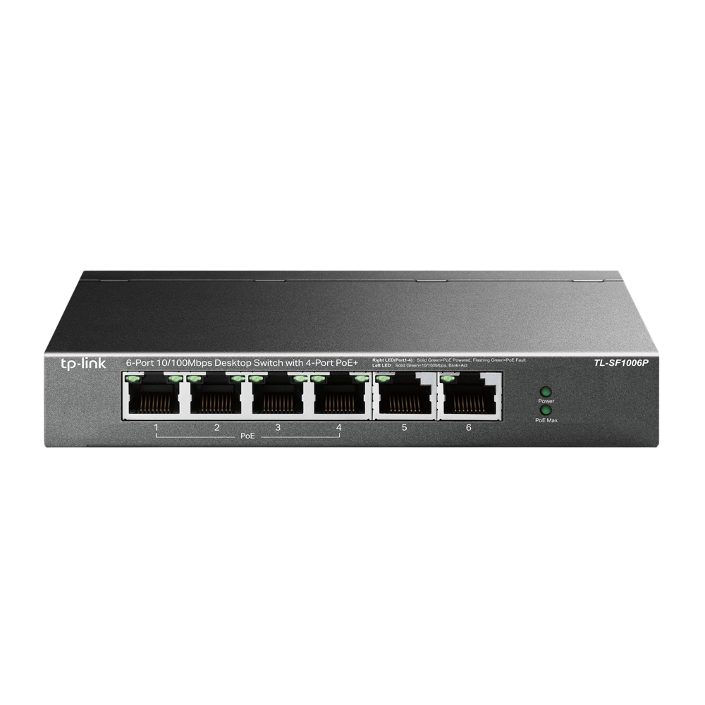 TL-SF1006P - 6-Port 10/100Mbps Desktop Switch with 4-Port PoE+