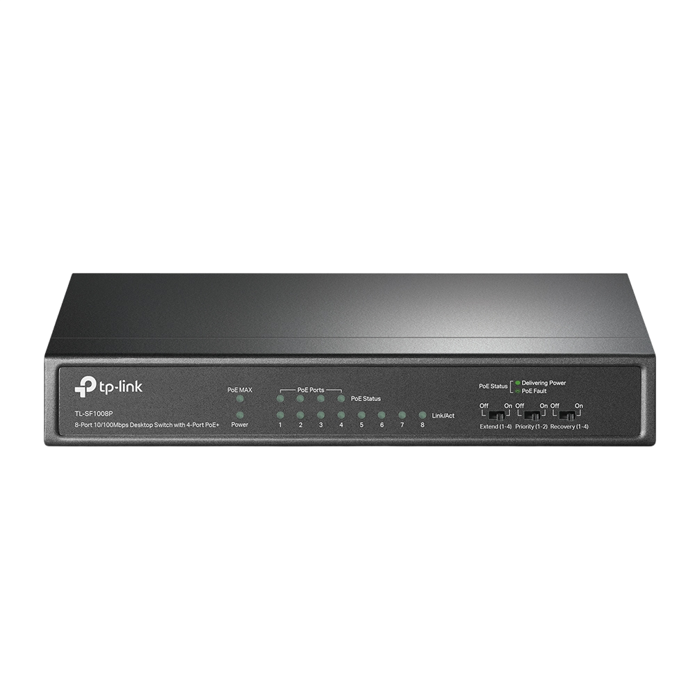 TL-SF1008P - 8-Port 10/100Mbps Desktop Switch with 4-Port PoE+