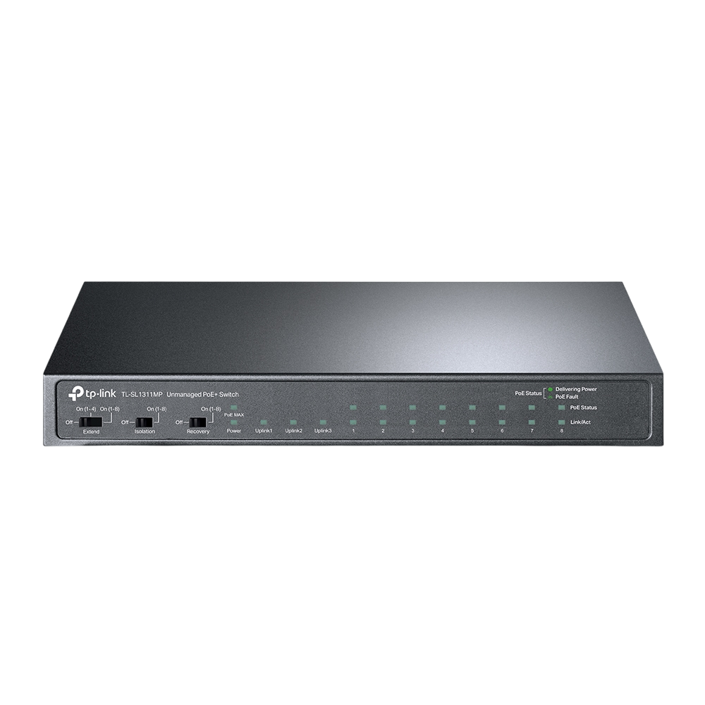 TL-SL1311MP - 8-Port 10/100Mbps + 3-Port Gigabit Desktop Switch with 8-Port PoE+