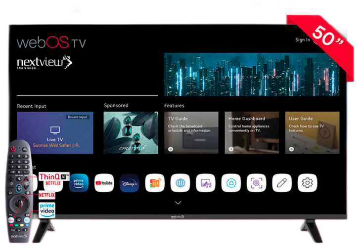 50 Inch WBNV4K050U 126cm Web OS Smart HD TV